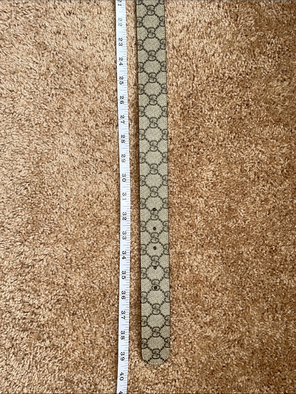 Gucci Interlocking GG Supreme Canvas Leather Belt Beige Women’s US 85/34 - Picture 13 of 16
